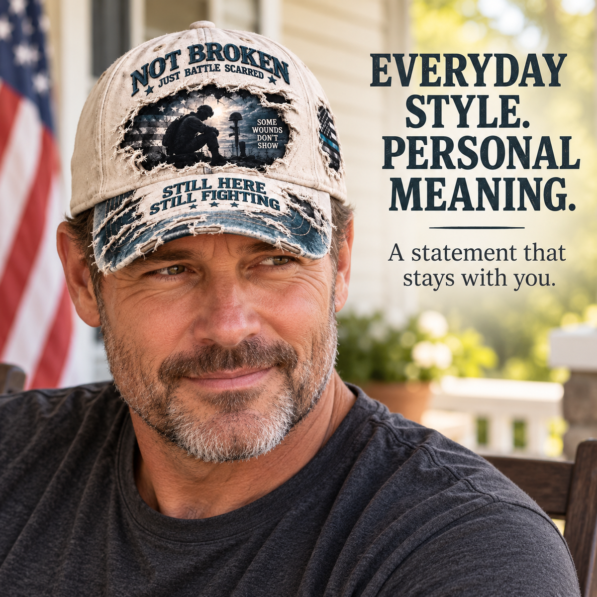 🎗️ Veteran Mental Health Awareness PTSD Printed Baseball Cap
