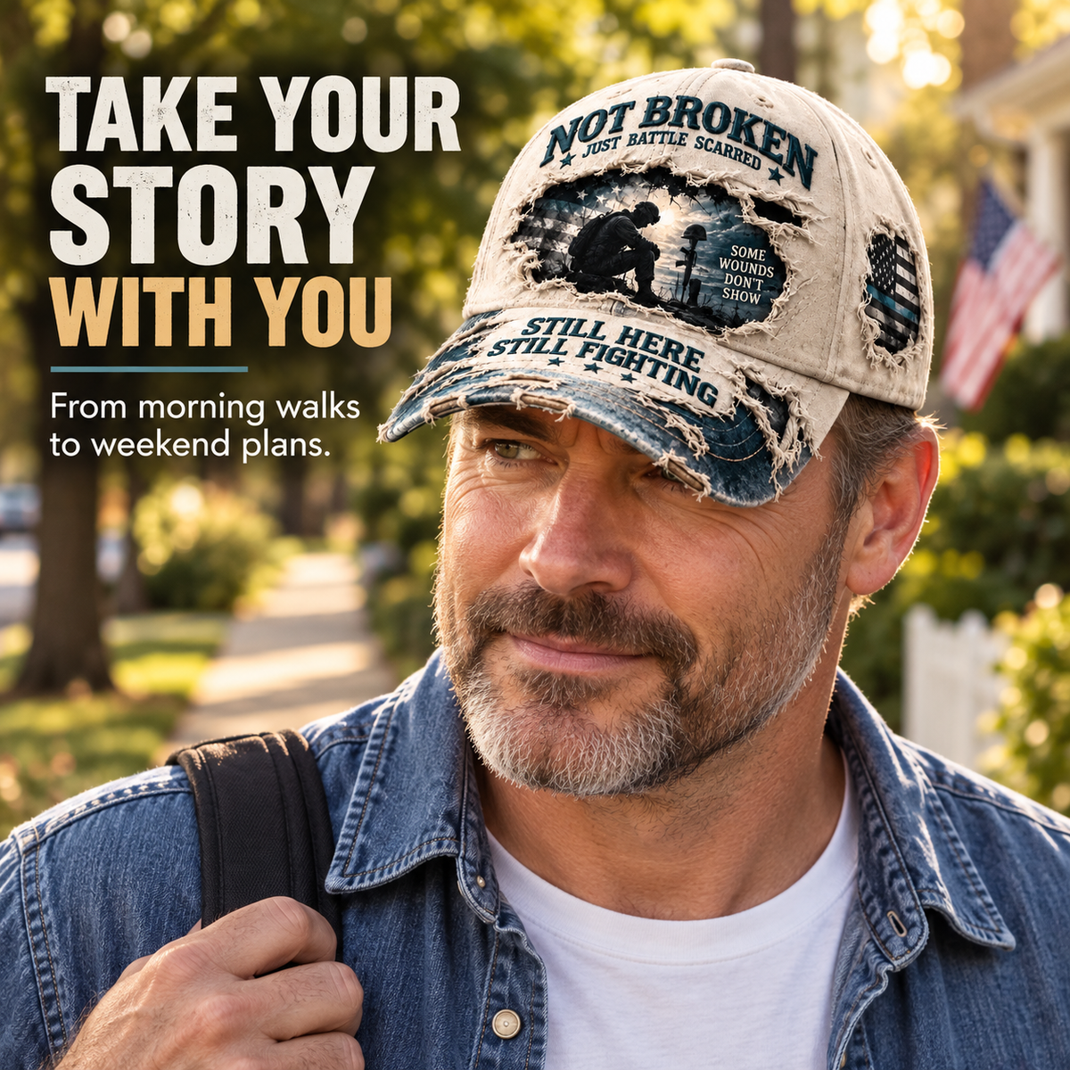 🎗️ Veteran Mental Health Awareness PTSD Printed Baseball Cap