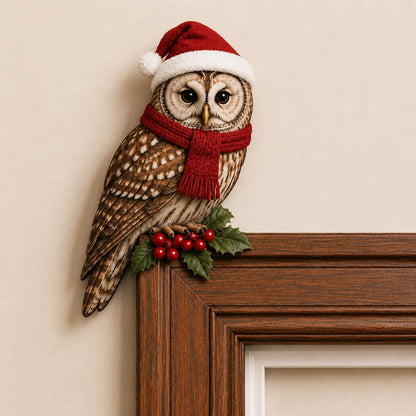 Christmas Bird Peekaboo Door Frame Corner Decor