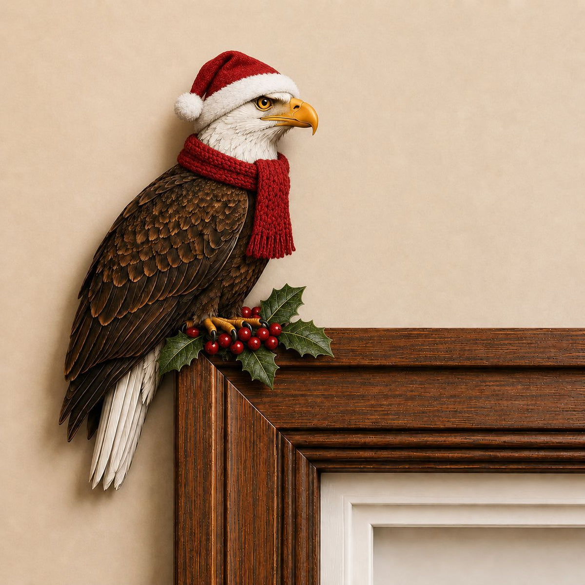 Christmas Bird Peekaboo Door Frame Corner Decor