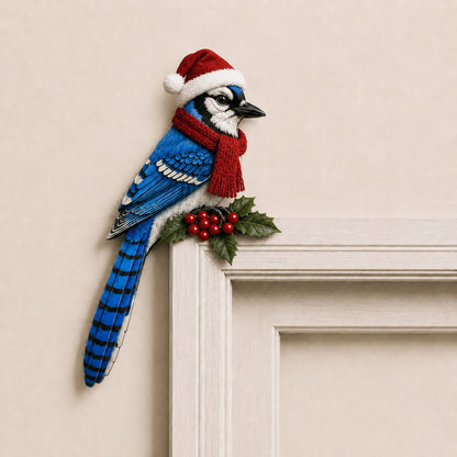 Christmas Bird Peekaboo Door Frame Corner Decor