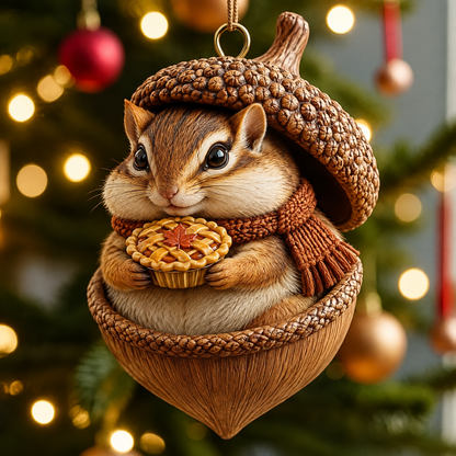 🌰Forest Animal Acorn Cabin Ornament