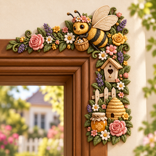 🌸🌿 Garden Theme Door Frame Corner Decor