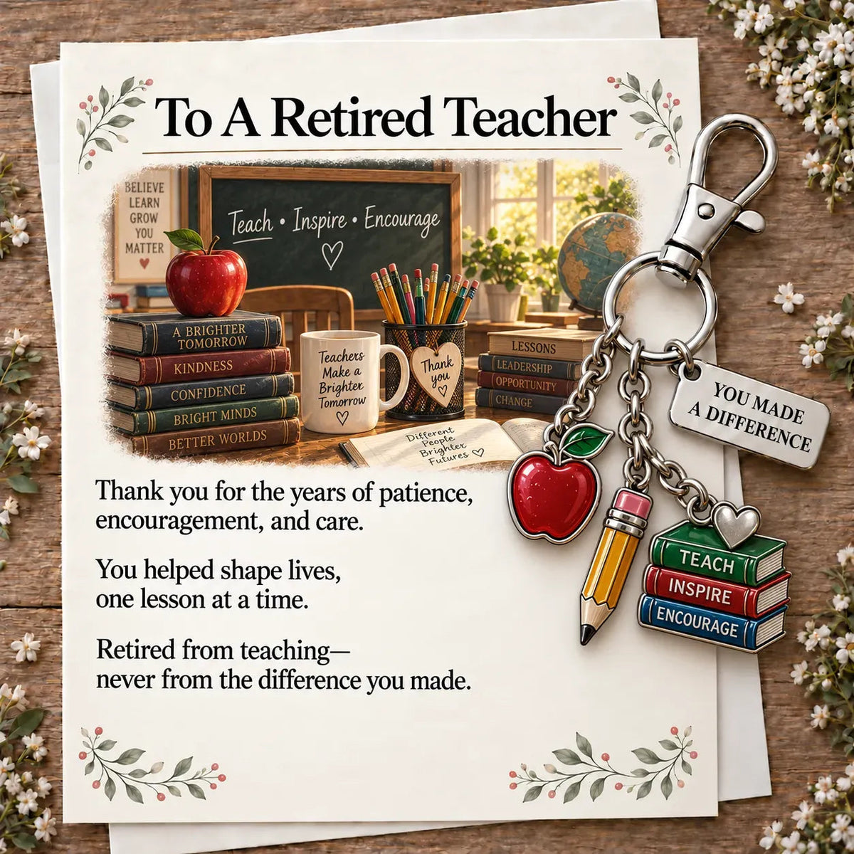 🎁💖The "You Make a Difference" Retirement Appreciation Keychain