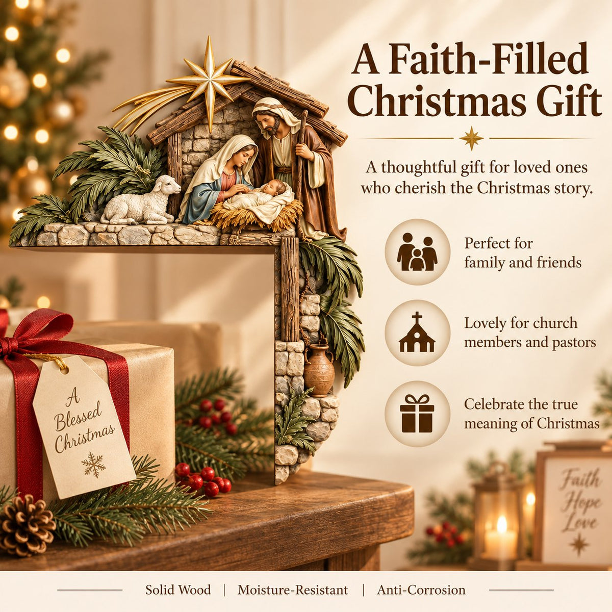 🎄🌟Holy Family Nativity Door Corner Decor