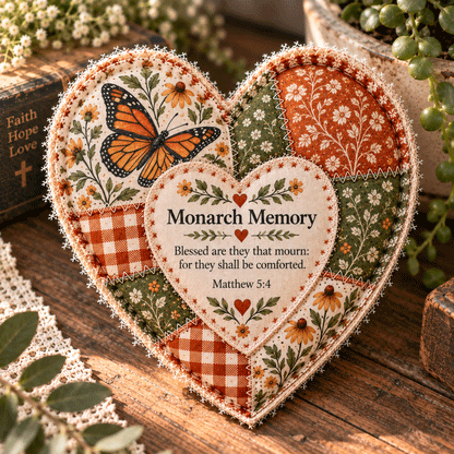 ❤️ Faith & Comfort Patchwork Heart – Scripture-Inspired Keepsake