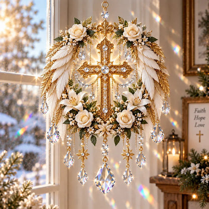 ✝️ Christian Crystal Suncatcher – 5 Faith-Inspired Window Designs with Cascading Rainbow Crystals ✨☀️