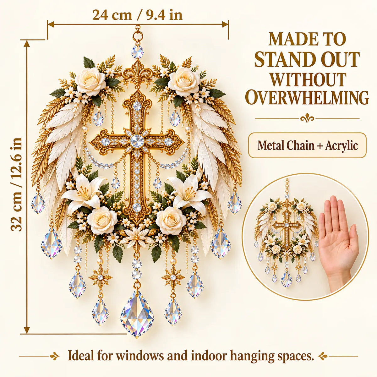 ✝️ Christian Crystal Suncatcher – 5 Faith-Inspired Window Designs with Cascading Rainbow Crystals ✨☀️