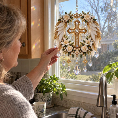 ✝️ Christian Crystal Suncatcher – 5 Faith-Inspired Window Designs with Cascading Rainbow Crystals ✨☀️