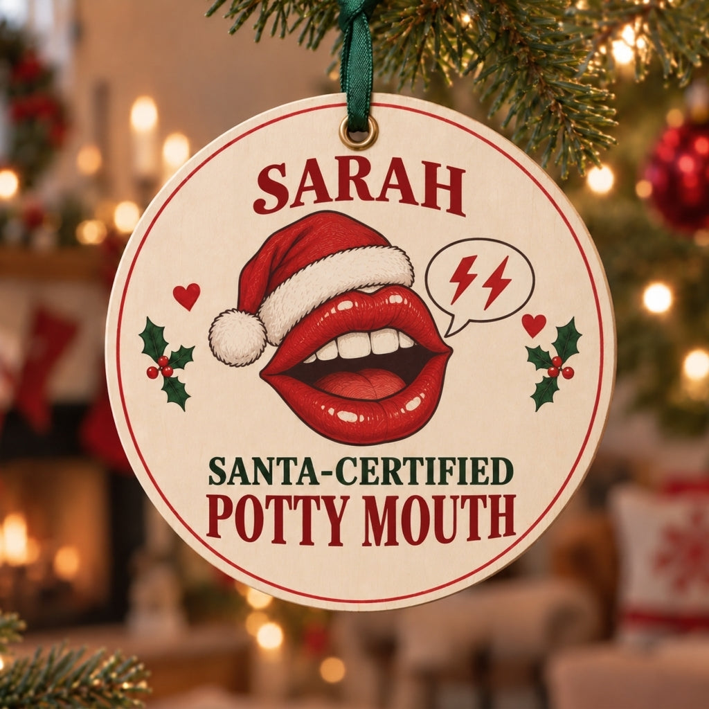 Personalized Funny Santa-Certified Christmas Ornament