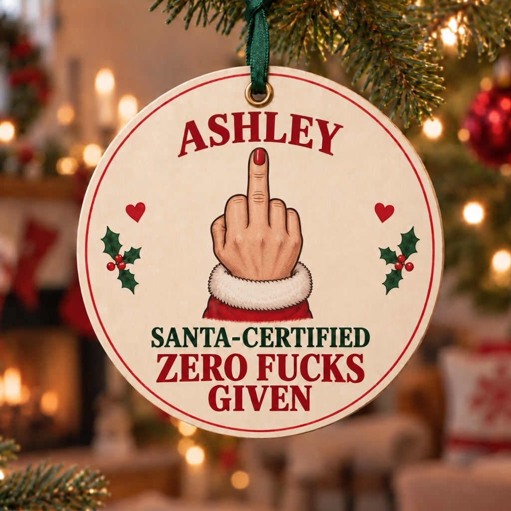 Personalized Funny Santa-Certified Christmas Ornament