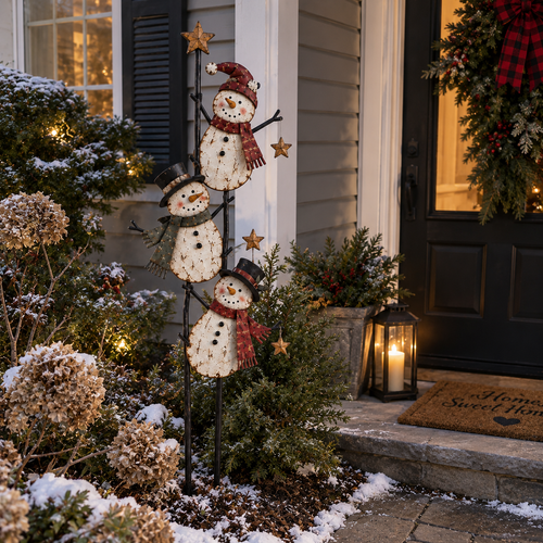 ⛄ Christmas Snowman Yard Stake – Whimsical Holiday Outdoor Decoration