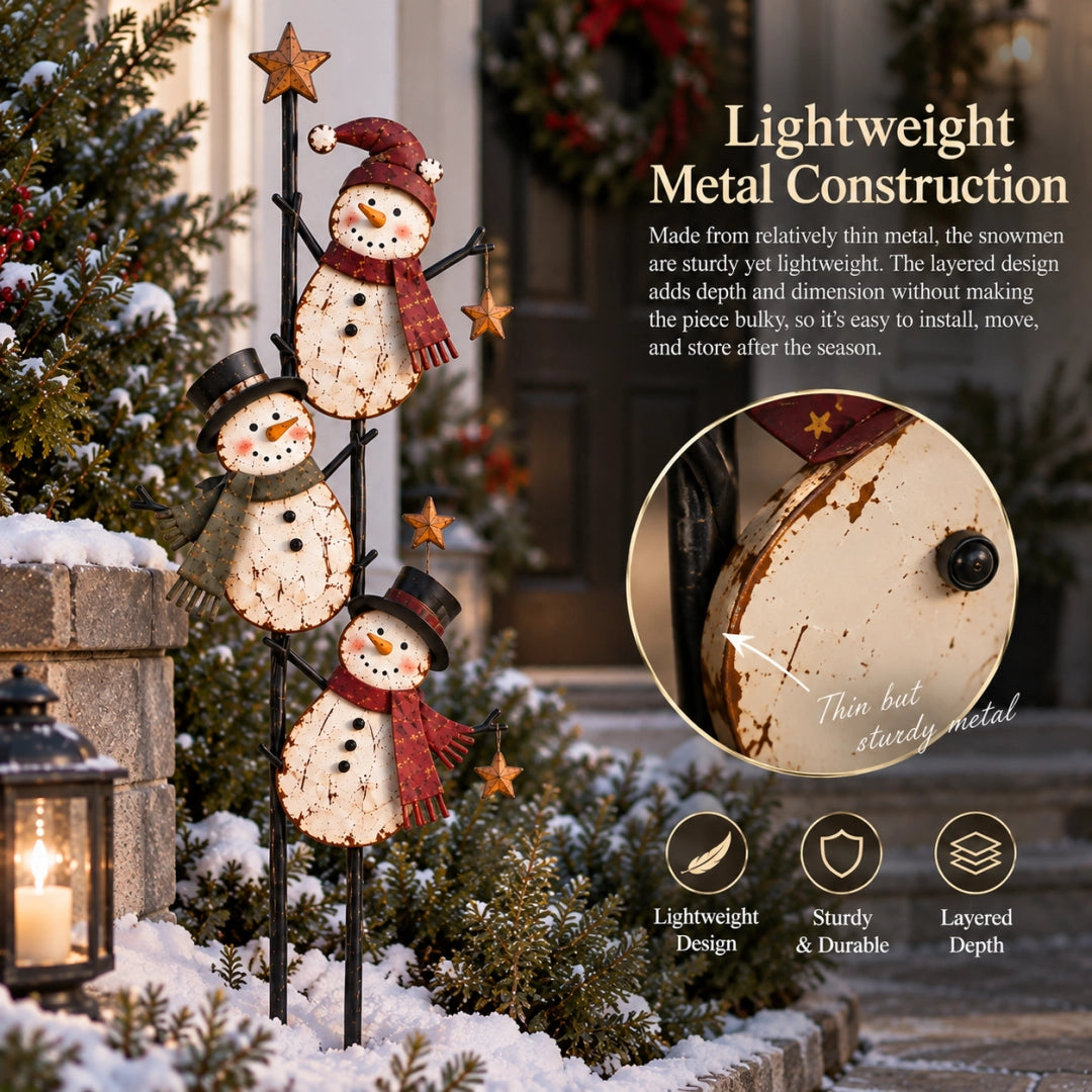 ⛄ Christmas Snowman Yard Stake – Whimsical Holiday Outdoor Decoration
