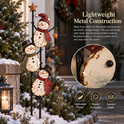 ⛄ Christmas Snowman Yard Stake – Whimsical Holiday Outdoor Decoration