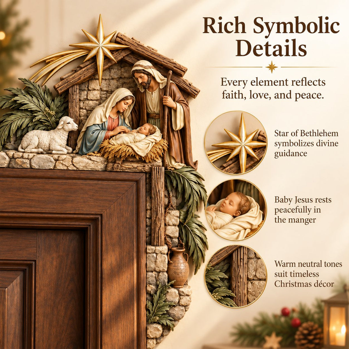 Christmas Nativity Door Frame Corner Decor