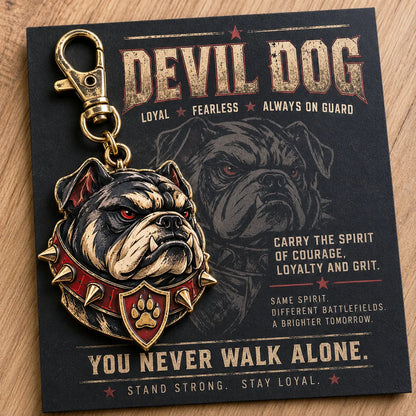 🐶 Devil Dog Guardian Metal Keychain