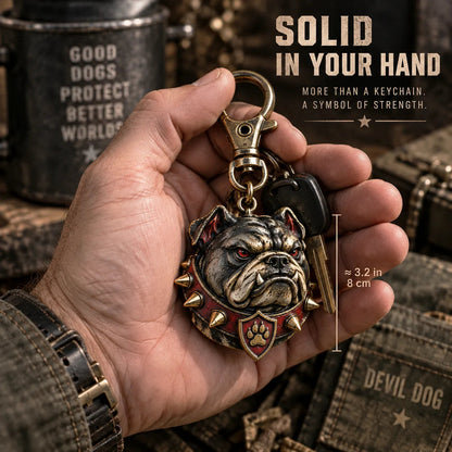 🐶 Devil Dog Guardian Metal Keychain