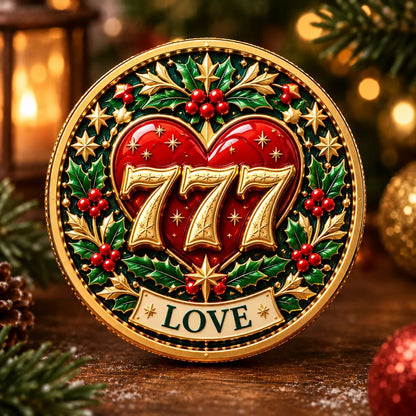 🍀 Lucky 777 Christmas Blessing Coin – Nine wishes. One beautiful collection. 🎄✨