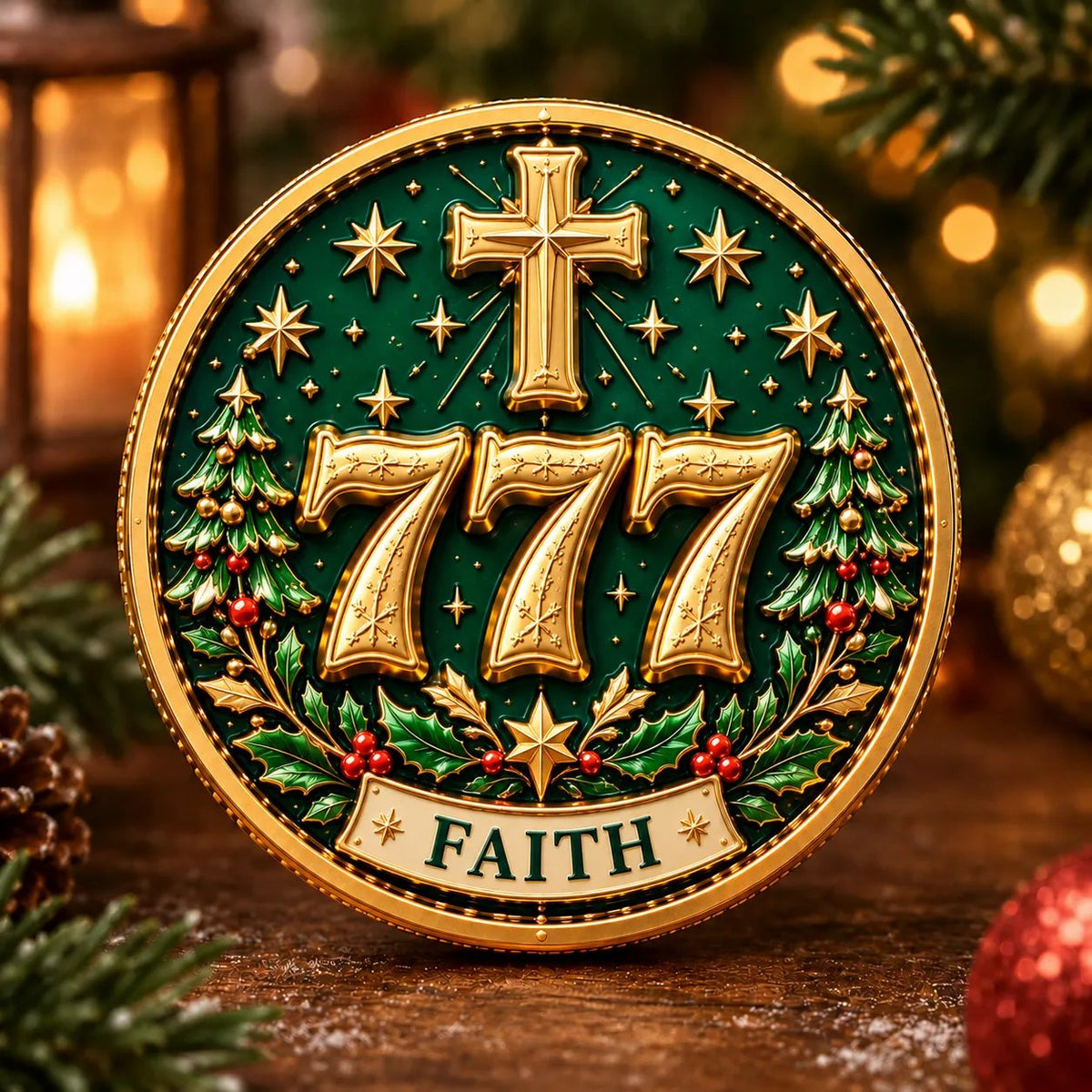 🍀 Lucky 777 Christmas Blessing Coin – Nine wishes. One beautiful collection. 🎄✨