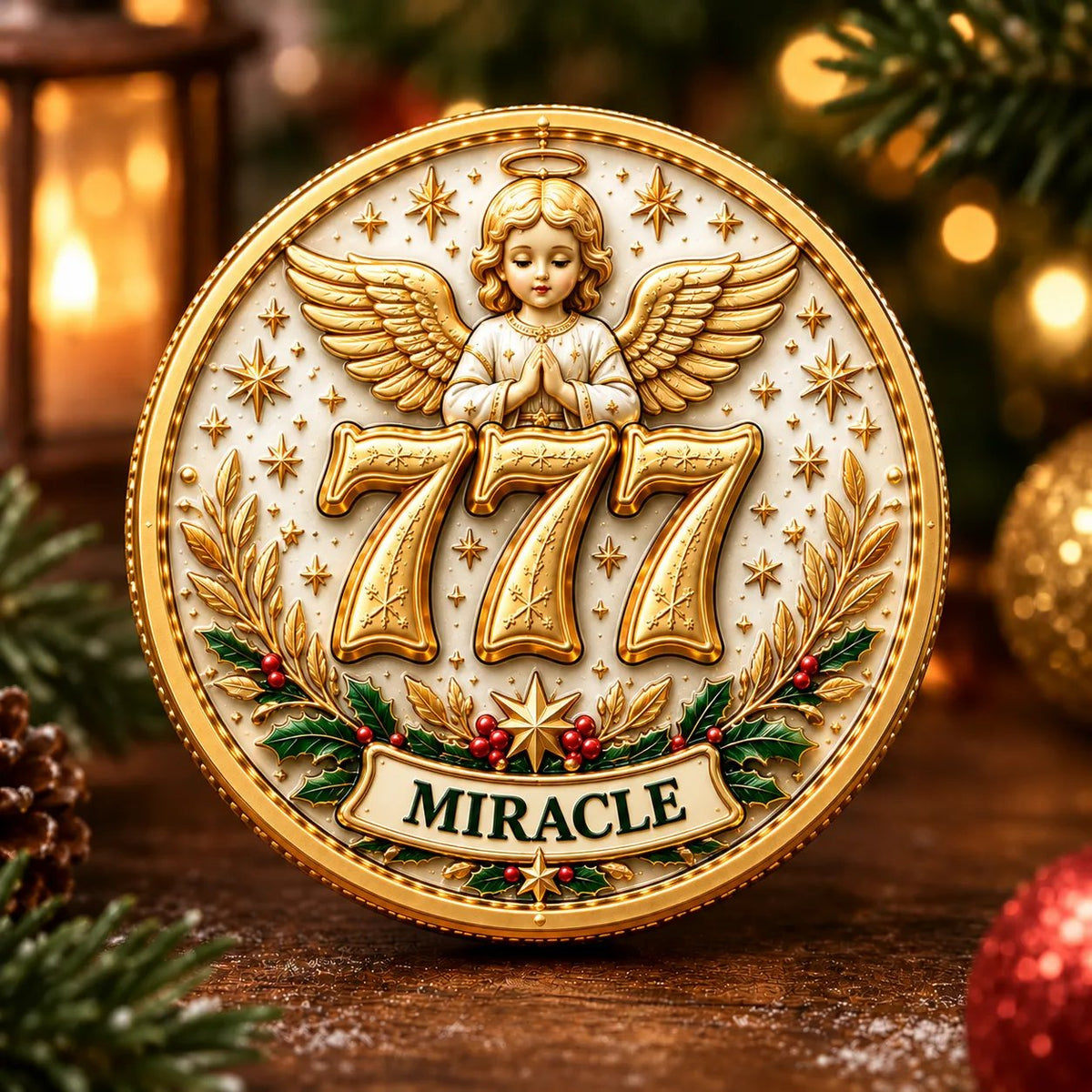 🍀 Lucky 777 Christmas Blessing Coin – Nine wishes. One beautiful collection. 🎄✨