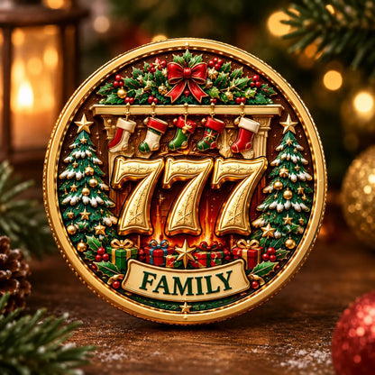 🍀 Lucky 777 Christmas Blessing Coin – Nine wishes. One beautiful collection. 🎄✨