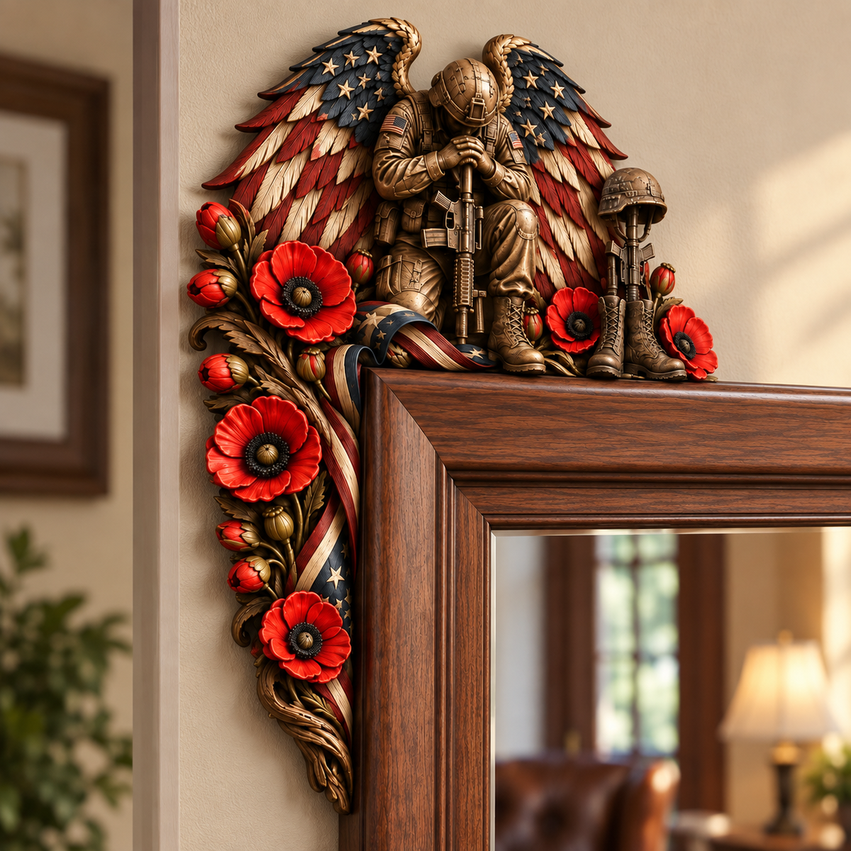 🇺🇸 Patriotic Veteran Memorial Door Topper