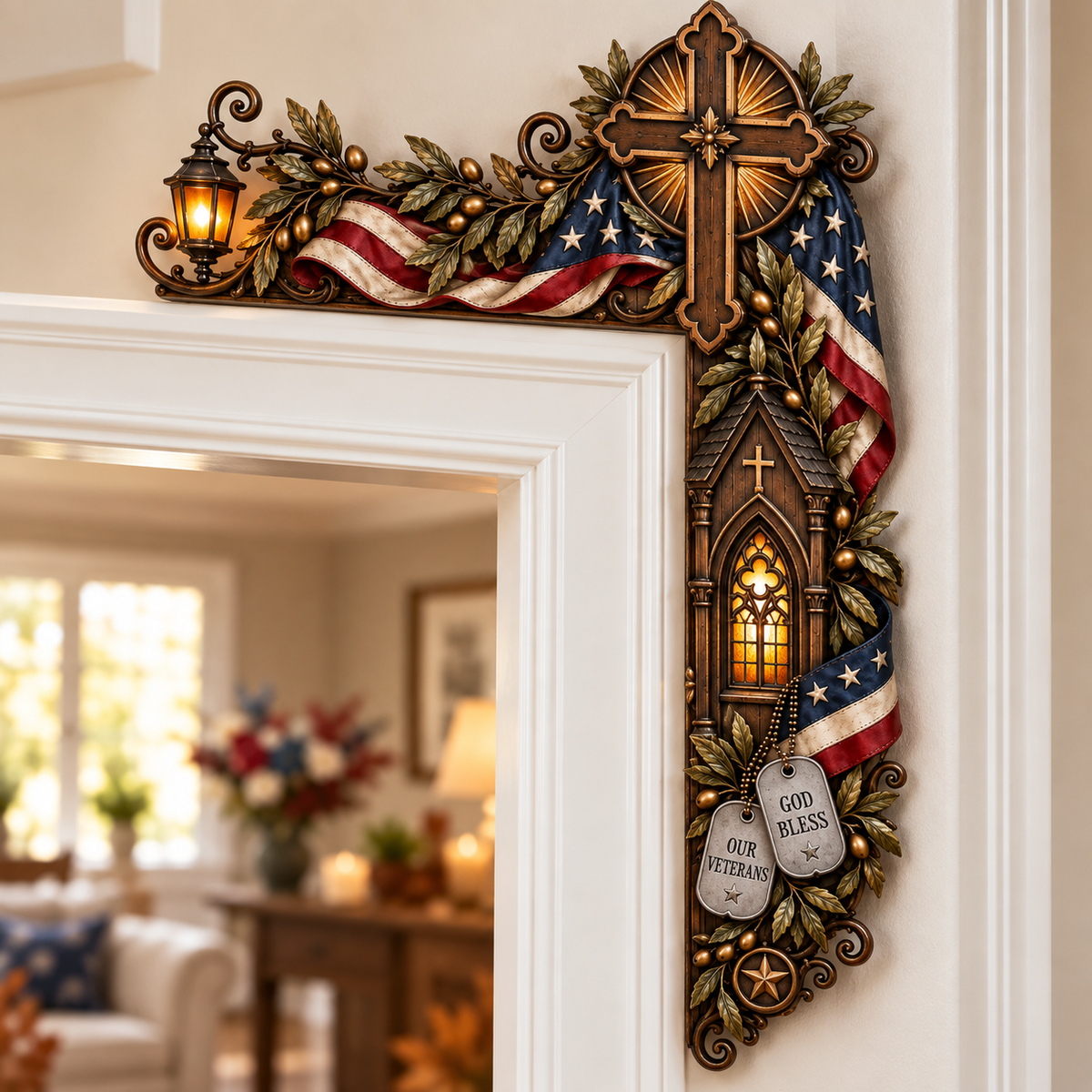 🇺🇸 Patriotic Veteran Memorial Door Topper