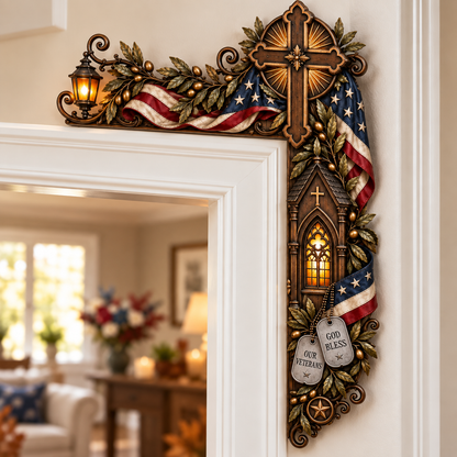 🇺🇸 Patriotic Veteran Memorial Door Topper