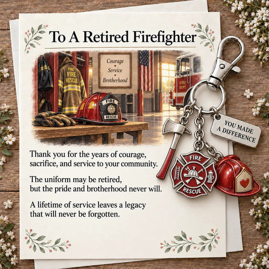 🎁 "You Make a Difference" Retirement Appreciation Gift Set – Keychain & Greeting Card 💛✨