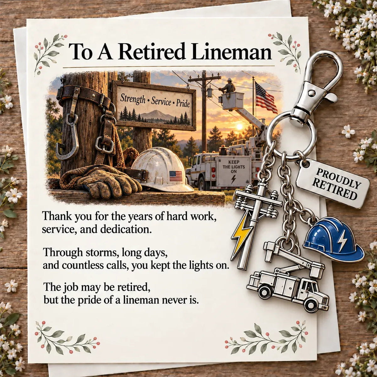 🎁 "You Make a Difference" Retirement Appreciation Gift Set – Keychain & Greeting Card 💛✨