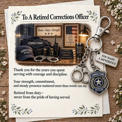 🎁 "You Make a Difference" Retirement Appreciation Gift Set – Keychain & Greeting Card 💛✨