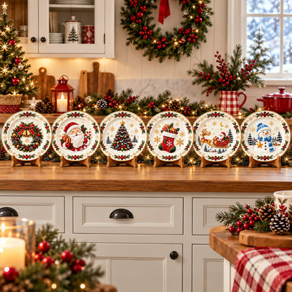 🍽️ Christmas Dinner Plate Collection – 6 Festive Holiday Designs 🎄✨
