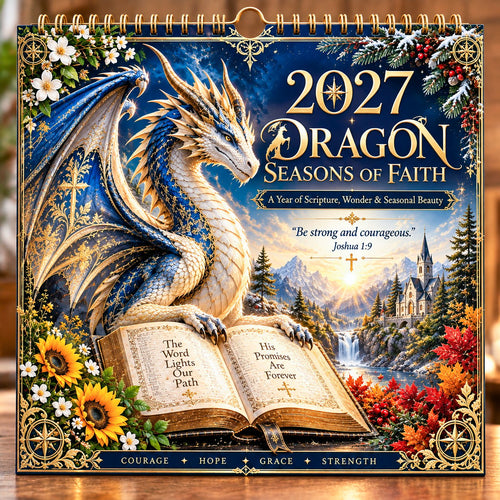 🐉 2027 Dragon Seasons of Faith Calendar – The seasons change. Faith remains. Carry courage, hope, and grace with you through all of 2027. ✨📖