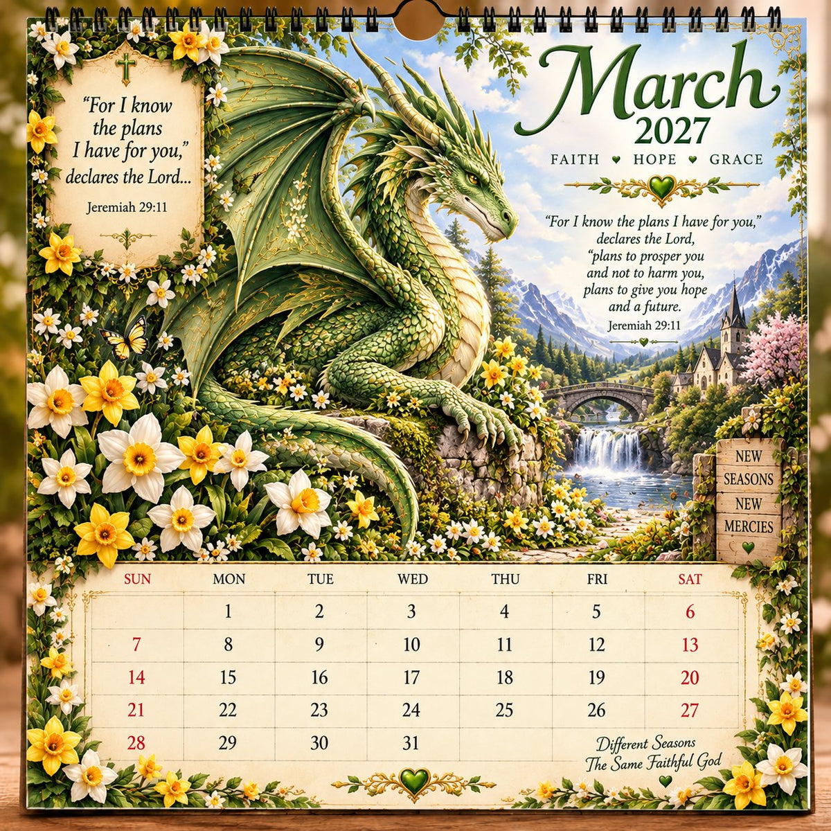 🐉 2027 Dragon Seasons of Faith Calendar – The seasons change. Faith remains. Carry courage, hope, and grace with you through all of 2027. ✨📖