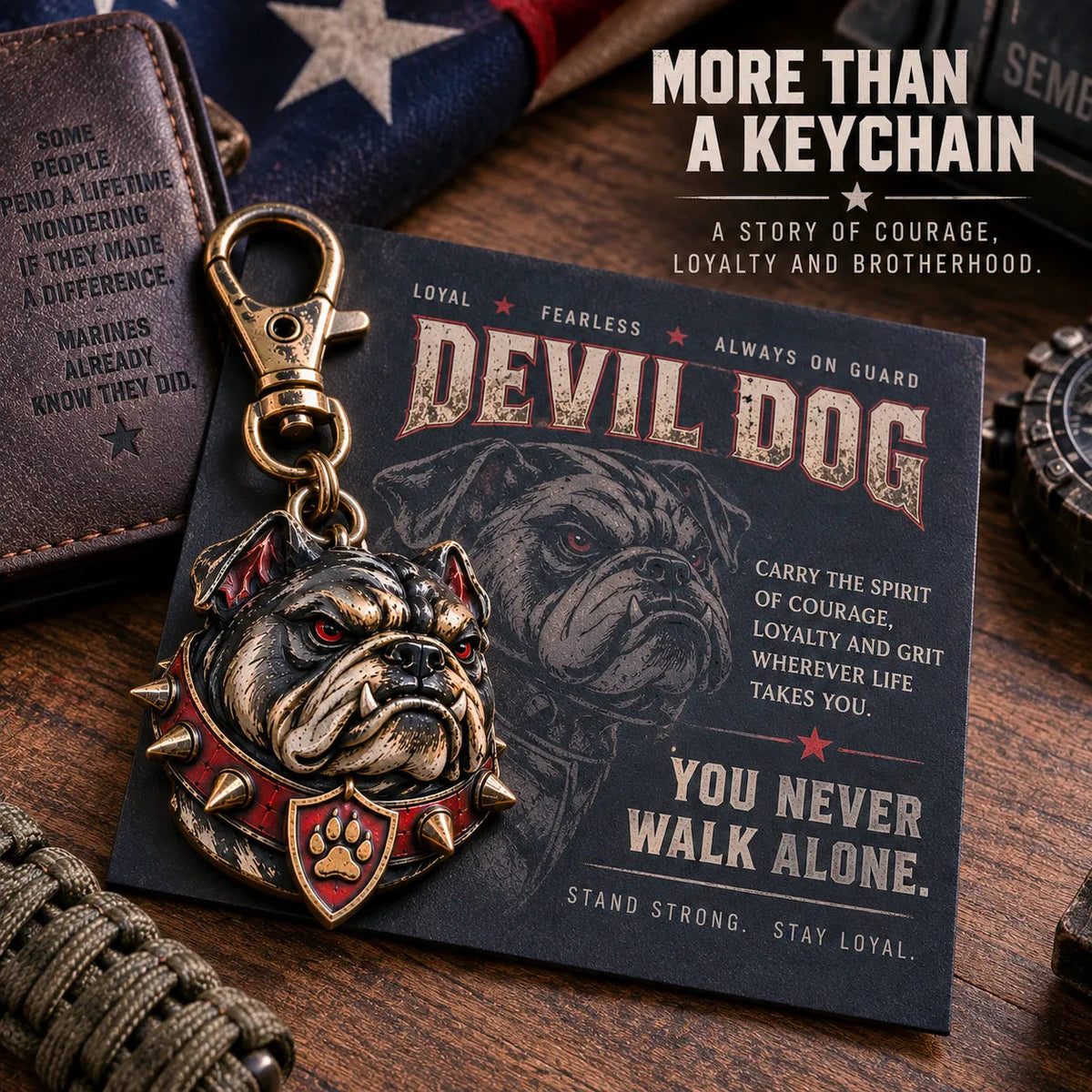 🐶 Devil Dog Guardian Metal Keepsake Keychain