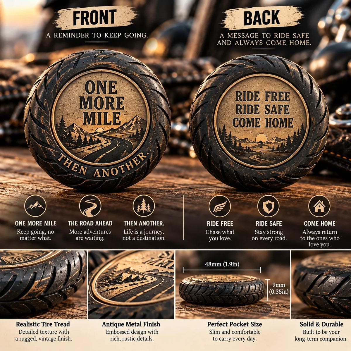 🏍️ One More Mile™ Pocket Hug for Riders – The Open Road Collection 🛣️✨