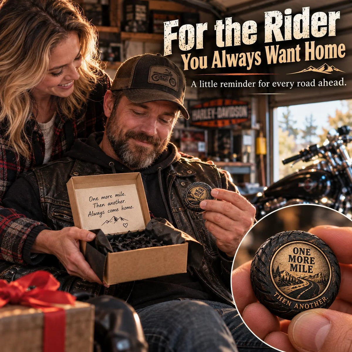 🏍️ One More Mile™ Pocket Hug for Riders – The Open Road Collection 🛣️✨
