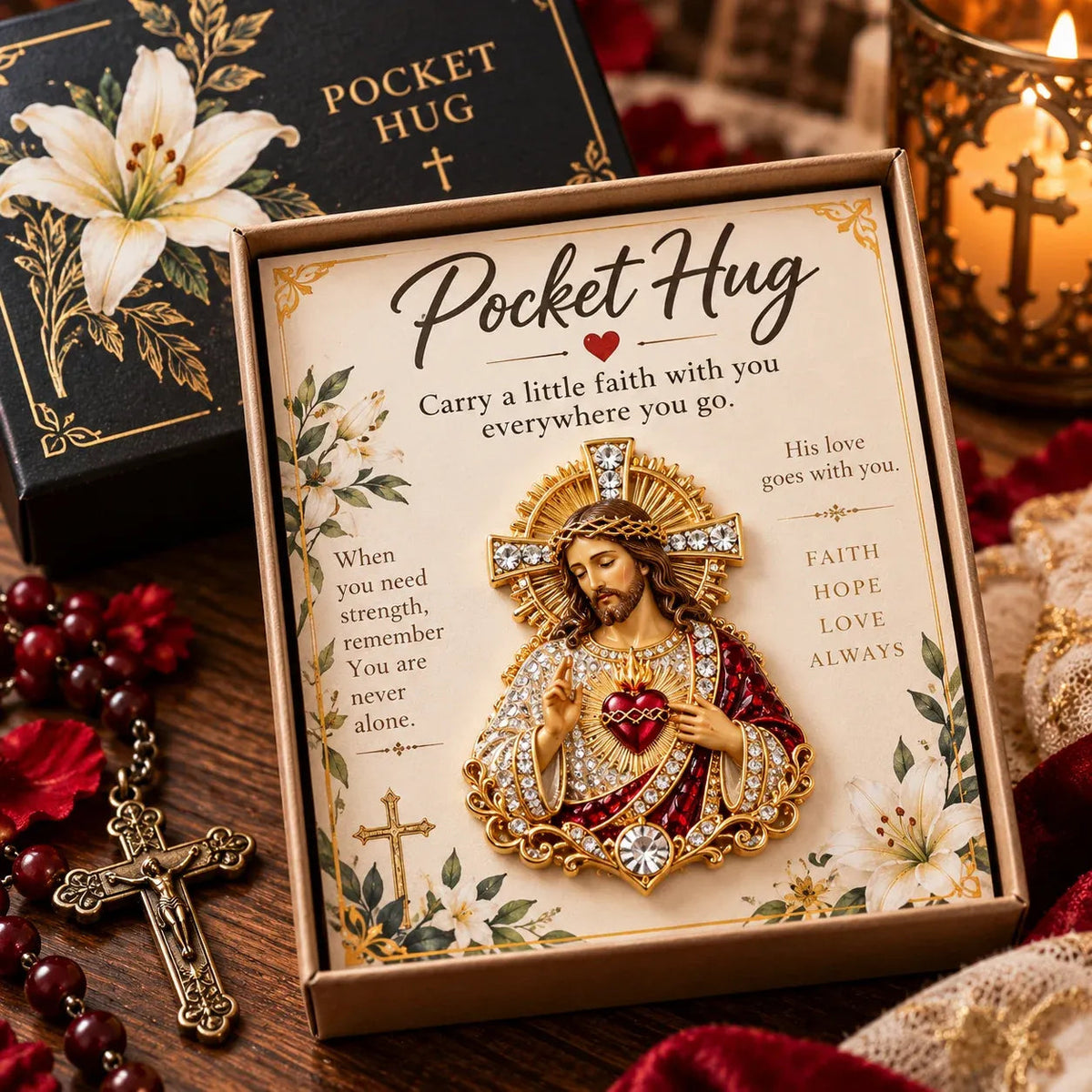 ✝️ Christian Pocket Hug – Jesus Faith Keepsake 🤍✨