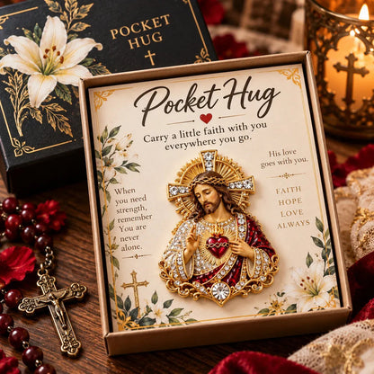 ✝️ Christian Pocket Hug – Jesus Faith Keepsake 🤍✨
