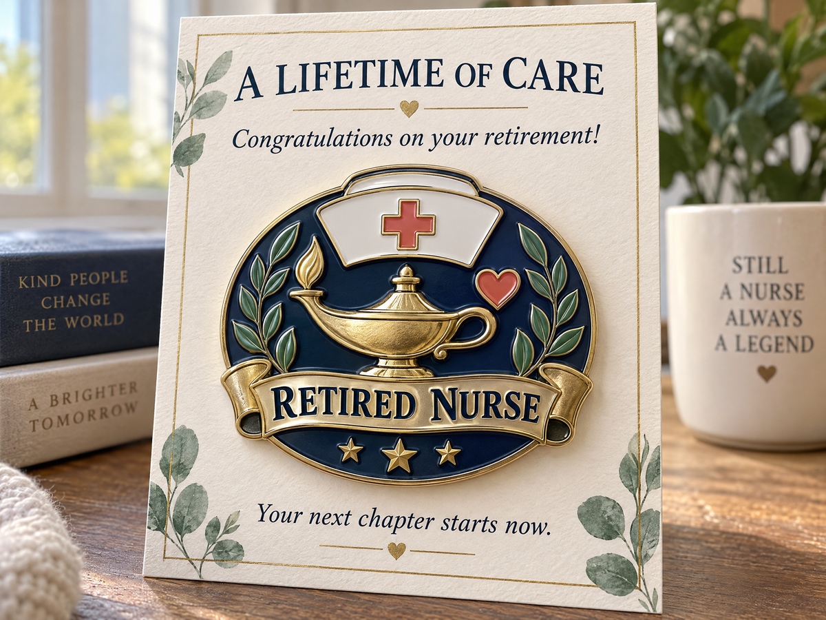 "A Lifetime of Care" Retired Nurse Commemorative Brooch