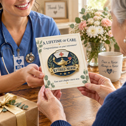 "A Lifetime of Care" Retired Nurse Commemorative Brooch