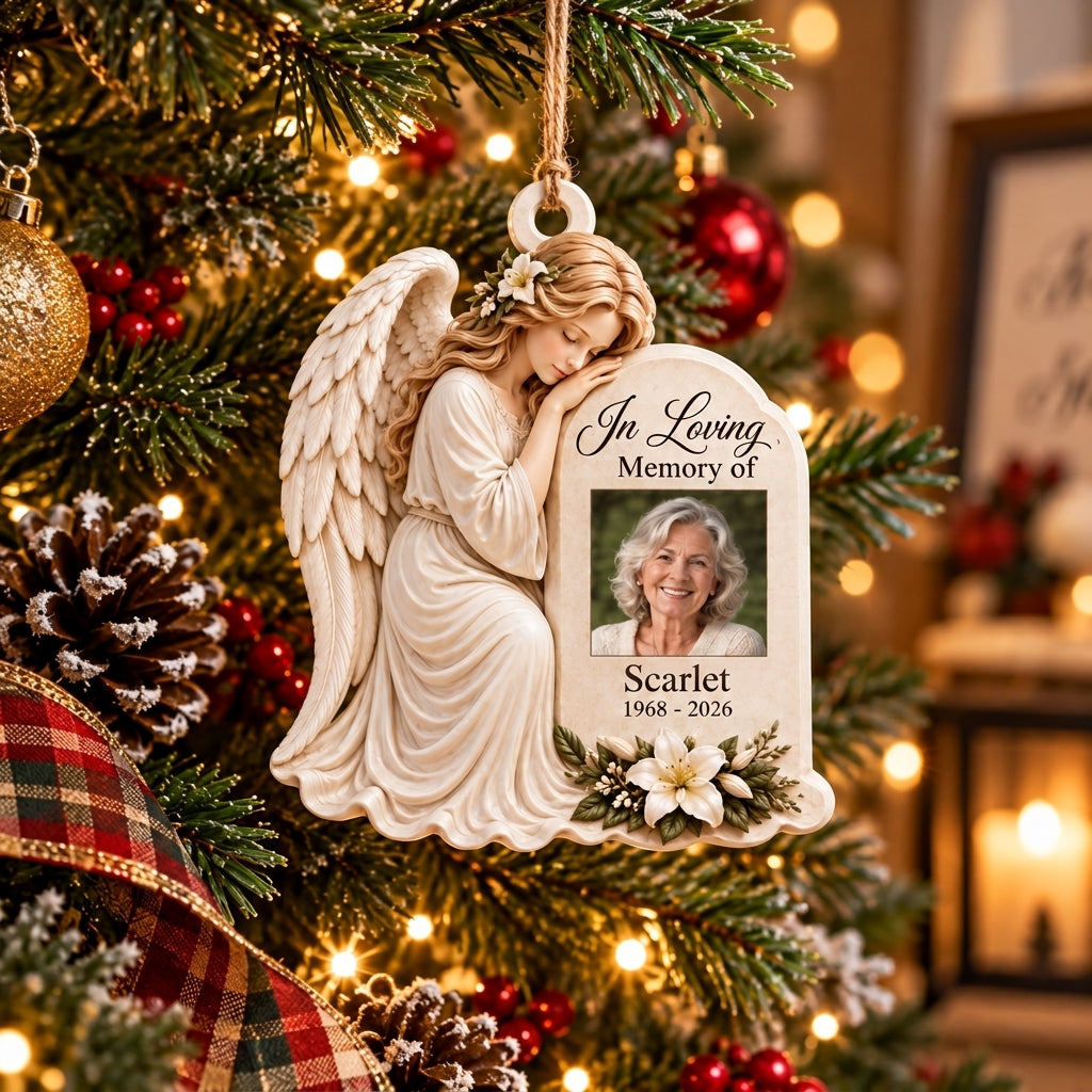 🕊️ Personalized Angel In Loving Memory Photo Ornament