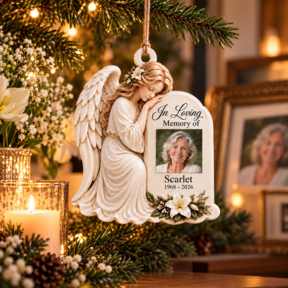 🕊️ Personalized Angel In Loving Memory Photo Ornament