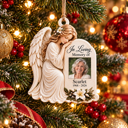 🕊️ Personalized Angel In Loving Memory Photo Ornament