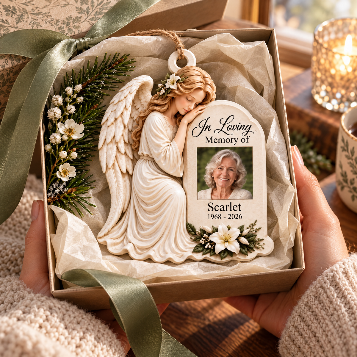 🕊️ Personalized Angel In Loving Memory Photo Ornament