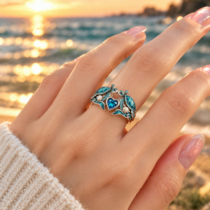 🐢 Sea Turtle Ring with Message Card