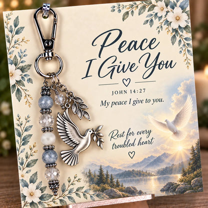 🙏✨ Christian Faith Keychain – Inspirational Scripture Gift with Cross & Prayer Beads