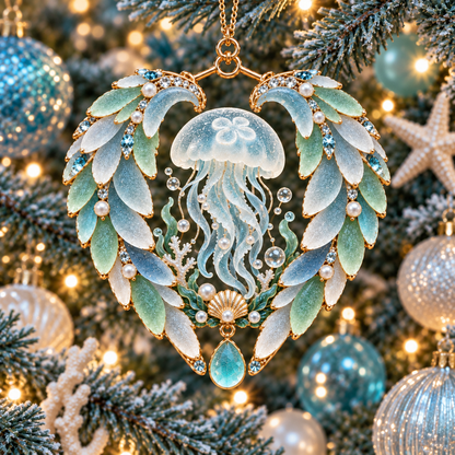 Ocean Animal Heart Christmas Ornament
