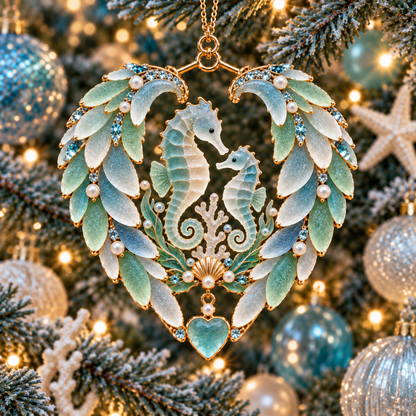 Ocean Animal Heart Christmas Ornament