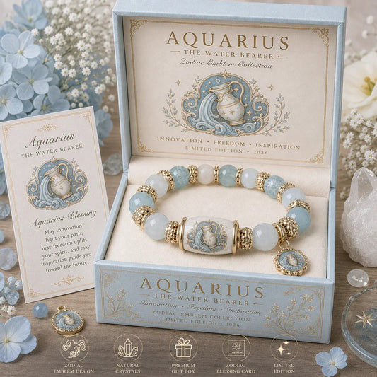 💫 12 Zodiac Bracelet – Natural Chalcedony, Your Sign, Your Energy 🌙✨